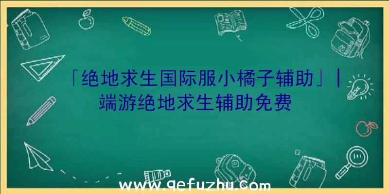 「绝地求生国际服小橘子辅助」|端游绝地求生辅助免费